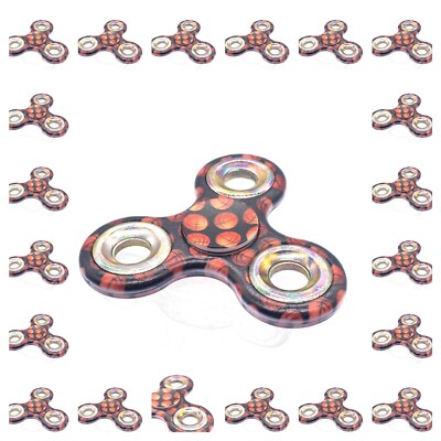 kids gadget Fidget Spinner toy Stress Relief with Basketball Print pack of 24