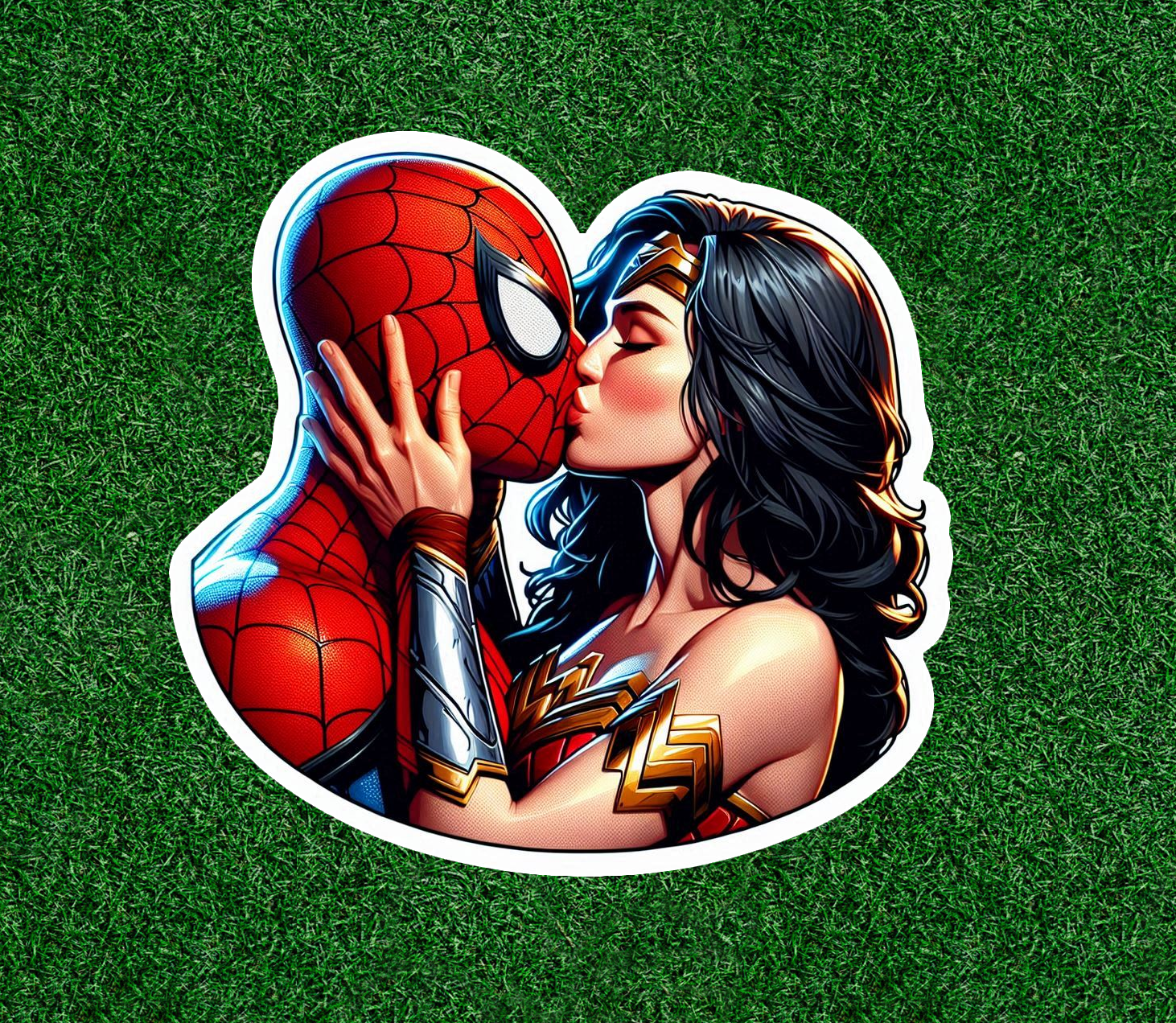Wonder Woman Spiderman Kiss Waterproof Vinyl Sticker Decal Multiple Sizes