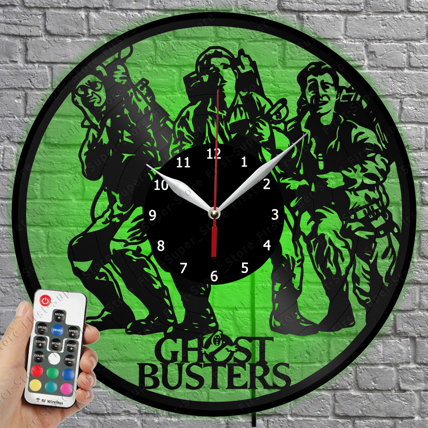 LED Ghostbusters Vinyl Record Wall Clock with LED Light 1127