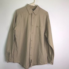 Vintage Timberland Mens Button Up Shirt Large Brown Tan
