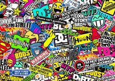 3 A4 Sticker Bomb Sheets Jdm Euro Drift Stickerbomb Car Van Tablet 9