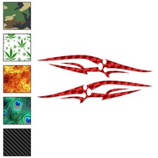 Pair Tribal Flame Pinstripe, Vinyl Decal Sticker, 40 Patterns  3 Sizes, 7476
