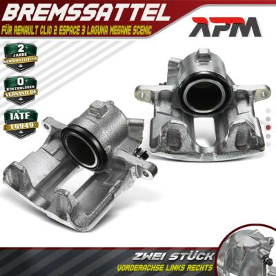 2x Bremssattel Bremszange Vorne L+R 54mm für Renault Clio 2 Espace Laguna Megane