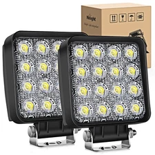 Nilight LED Pod Lights LED Tractor Lights 2PCS 4 Inch 48W Square LED Work Light