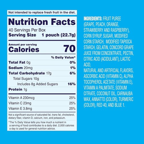 Welch's Fruit Snacks with Real Fruits & Vitamins, Mixed Fruit, 40 Pouches - Picture 7 of 7