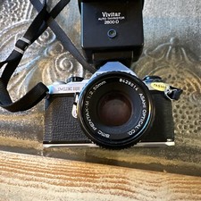Pentax ME Super Pentax M SMC 1:2 50mm Lens Fully functional Vivitar Flash