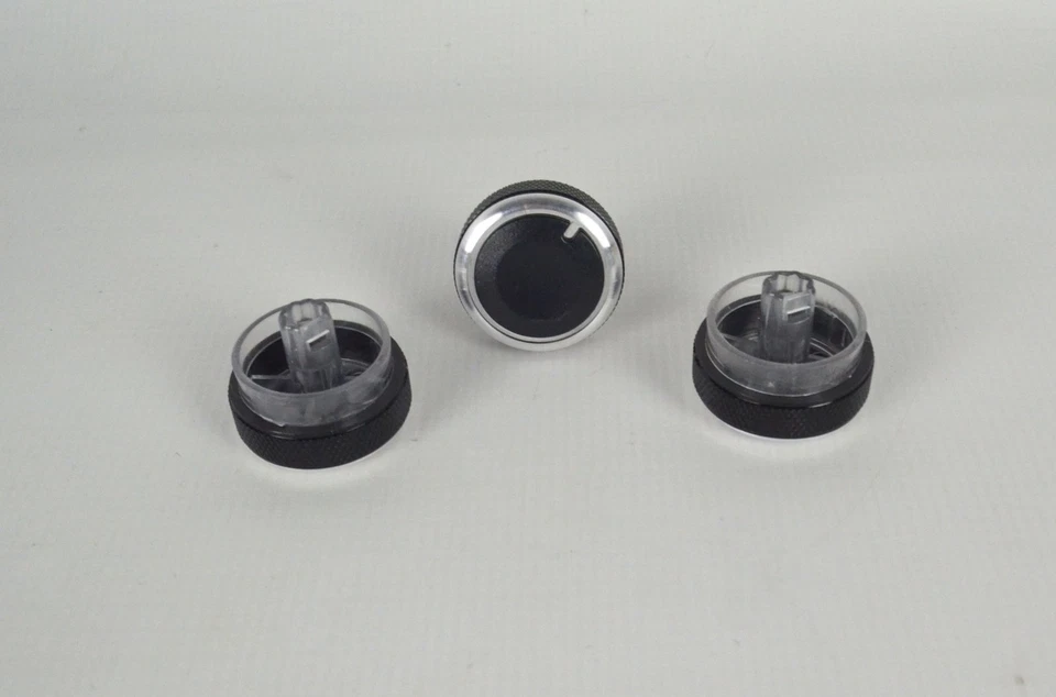 3 manopole riscaldamento alluminio cromato per Ford Focus Mondeo C-Max S-Max - Immagine 4 di 4