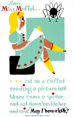 Little Miss Muffet - Reading A Book - 1940 - WPA Poster