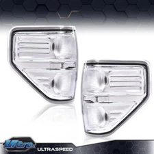 2pcs Fit For 09-14 Ford F-150 Pickup Chrome/Clear Rear Tail Lights Brake Lamps