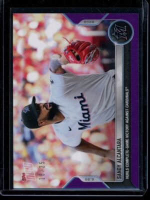 2022 Topps Now #435 Sandy Alcantara Purple Parallel Card #d 18/25
