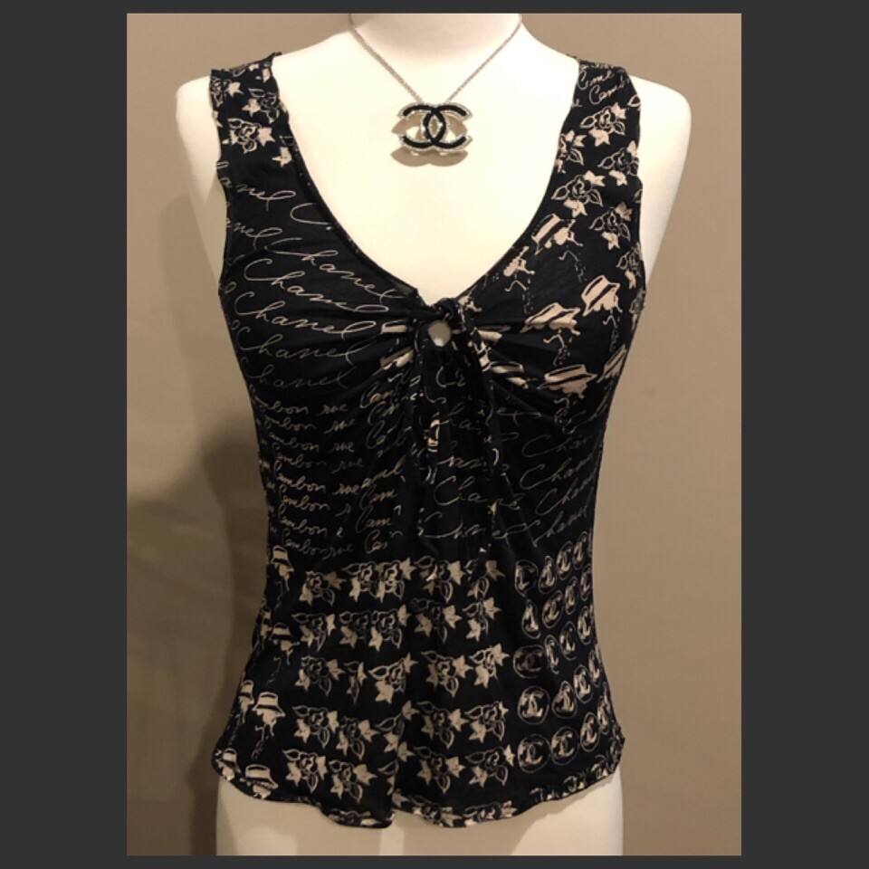CHANELフラワーccマークブラウス ✨Rare CHANEL CC Logo Rue Cambon Camellia Flower