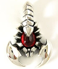 RED SCORPION STERLING 925 SILVER MENS PENDANT