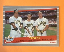 1989 Fleer #634  Canseco Steinbach McGwire A'S SUPERSTAR SPECIALS card