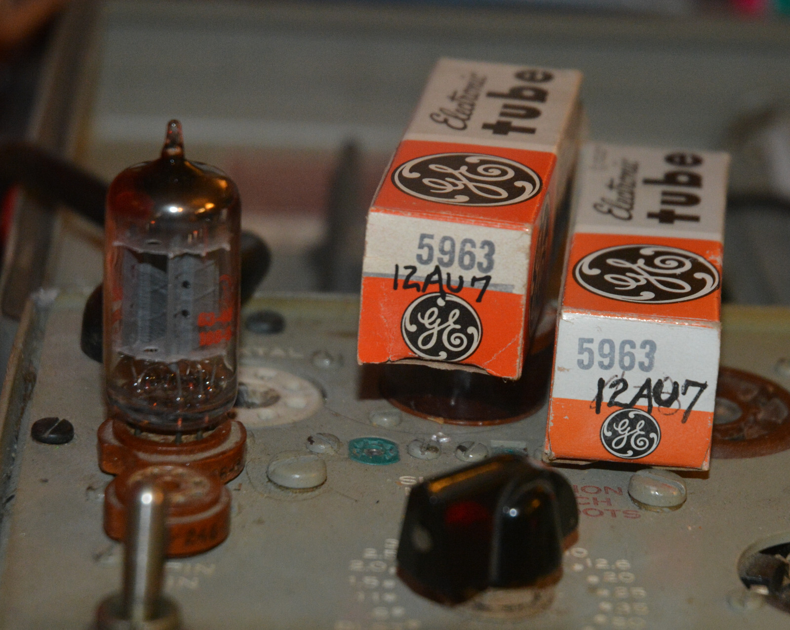 GE 5963 Vacuum Tubes Lot of 2 - Tested Good on TV-7D/U Tester