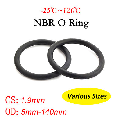 1.9mm Querschnitt O Ring Dichtungsring Nitril Gummi Dichtung Dichtring 5mm-140mm