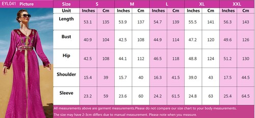 Muslim Women Long Dress Dubai Abaya Islamic Kaftan Arab Robe Caftan Ramadan Gown - Picture 68 of 98