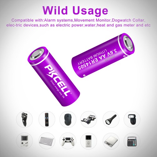 8x AA Size Batteries ER14505 LS14500 ER6 3.6V 2400mAh Cell for Gas Meter - Picture 4 of 7