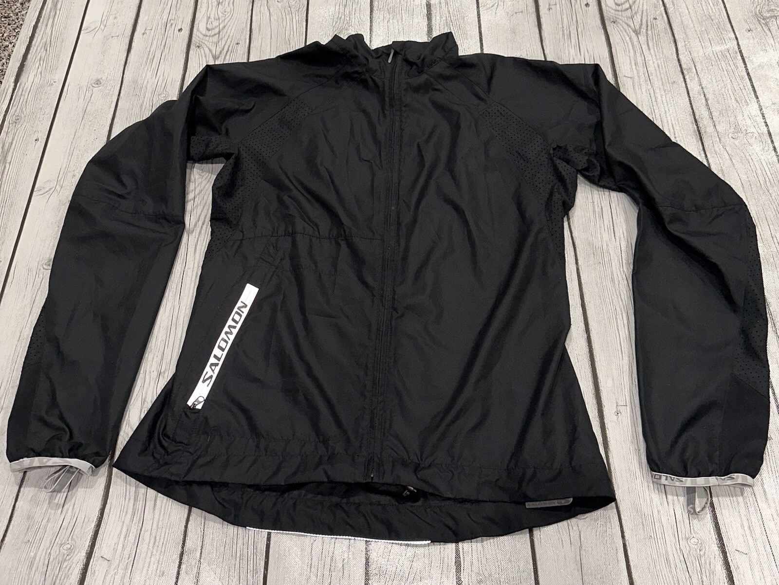 Giacca da donna SALOMON nera morbida frantoio corsa corsa ciclismo medio