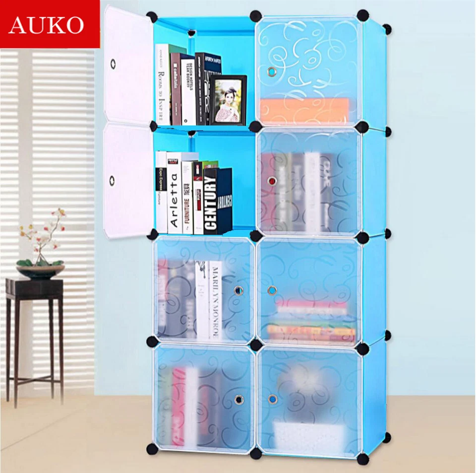 Cute Kid Cartoon 2/3/4/6/8/12 Cubes Storage Cabinet Wardrobe Toy Book Shelve BYH - image 2 of 4