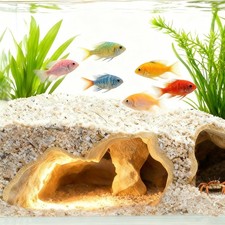 Aquarium Cave Tunnel 3D Printed - Fish Tank Decoration Natural Fish Hideout f...