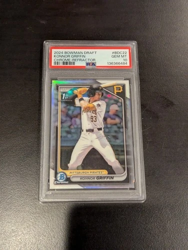 Konnor Griffin - 2024 Bowman Draft Chrome 1st Refractor #BDC22 PSA 10 Gem Mint