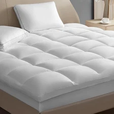 Hotel Grand Pillow Top Mattress Topper Queen Size - Waterproof Queen, White 