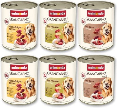 animonda GranCarno Adult Deftige Variation (6 x 800 g), Hundenassfutter für ausg