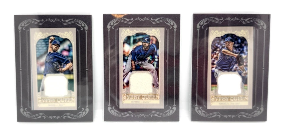 Lote de mini reliquias enmarcadas de 7 cartas Topps Gypsy Queen 2012 ~ Sandoval ~ Heyward ~ Jones Foto 4 de 4