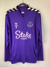 Hummel Everton Purple Half Zip Training Top No. 8 Size L Excellent Condition