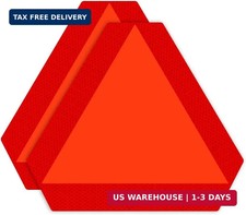 Pack of 02 Slow Moving Vehicle Sign, PVC Vinyl Decal Slow Moving Vehic