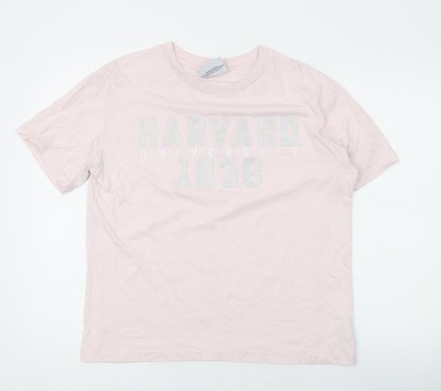 Harvard Damen Rosa Baumwolle Basic T-Shirt Größe 8 Rundhalsausschnitt