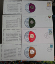 Coins of all Nations, UNC Coin & CoA x 4. (Barbados, Guyana, Italy & France).