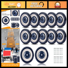 12 Pack 5" Shopping Cart Replacement Wheels Kit, TPU Silent Casters for Supermar