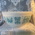 Vintage PYREX #403 Amish Butterprint - Turquoise On White - 2 1/2 Qt Mixing Bowl