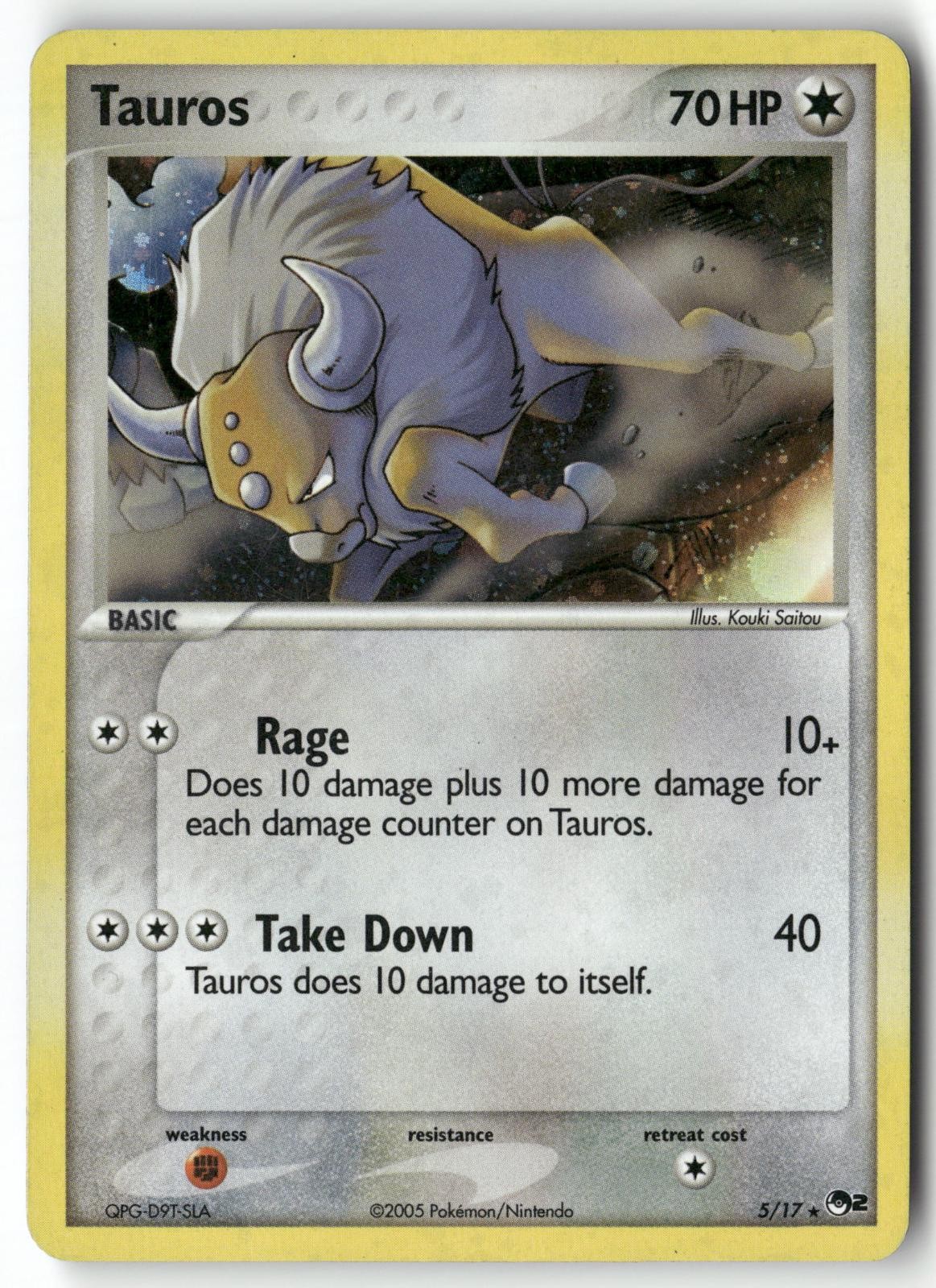 Tauros 5/17 POP Series 2  Holo Near Mint
