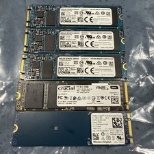 Lot of 5: NVMe SSD 256GB 500GB M.2 2280 TOSHIBA CRUCIAL WESTERN DIGITAL