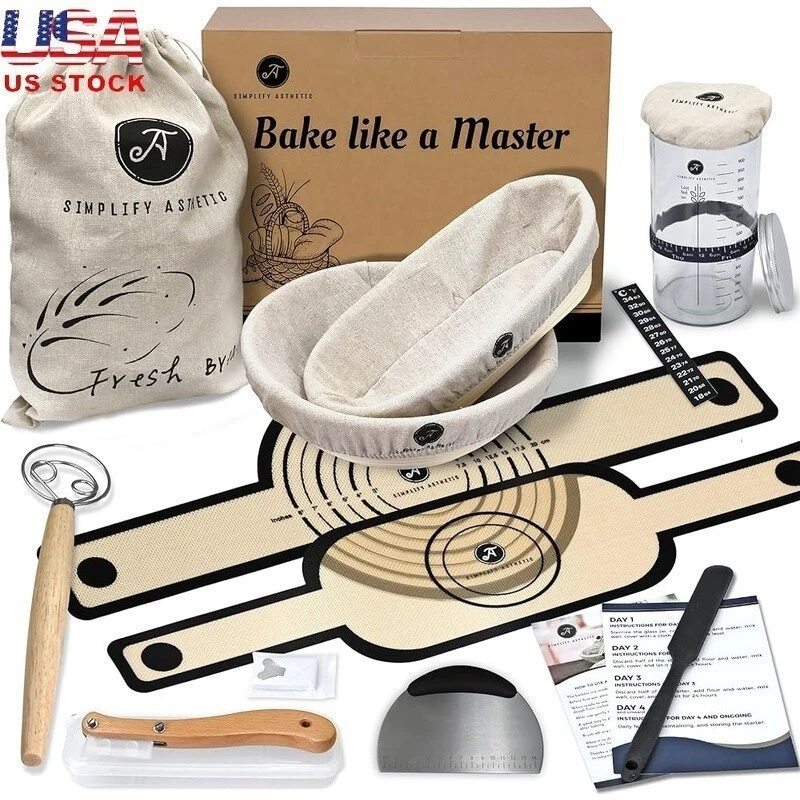 Premium Banneton Proofing Baskets Sourdough Baking Kit Natural Rattan Supplies