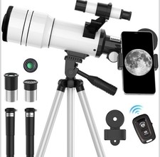 Telescope for Adults Kids,70mm Aperture Astronomical Refractor-15X-150X-w/Remote