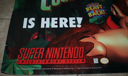 SELTENES 2-SEITIGES 1994 SUPER NINTENDO DONKEY KONG COUNTRY STORE PROMO VINYL POSTER - Bild 9 von 13