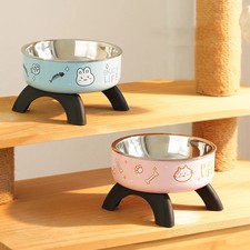Elevated Stainless Steel Pet Bowl with Stand Anti Slip Cat Dog Food Water