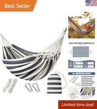 Luxury Double Hammock for 2 - 350Lbs Capacity, Ideal for Camping & Relaxation