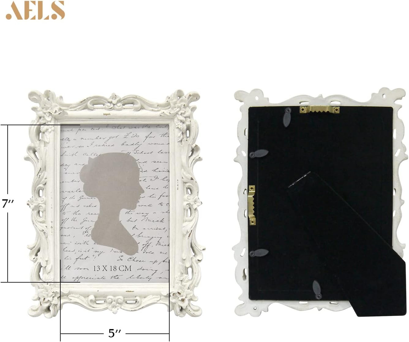 AELS 5X7 Inch Vintage Picture Frame, Elegant Antique Photo Frames with Glass Fro thumbnail 2