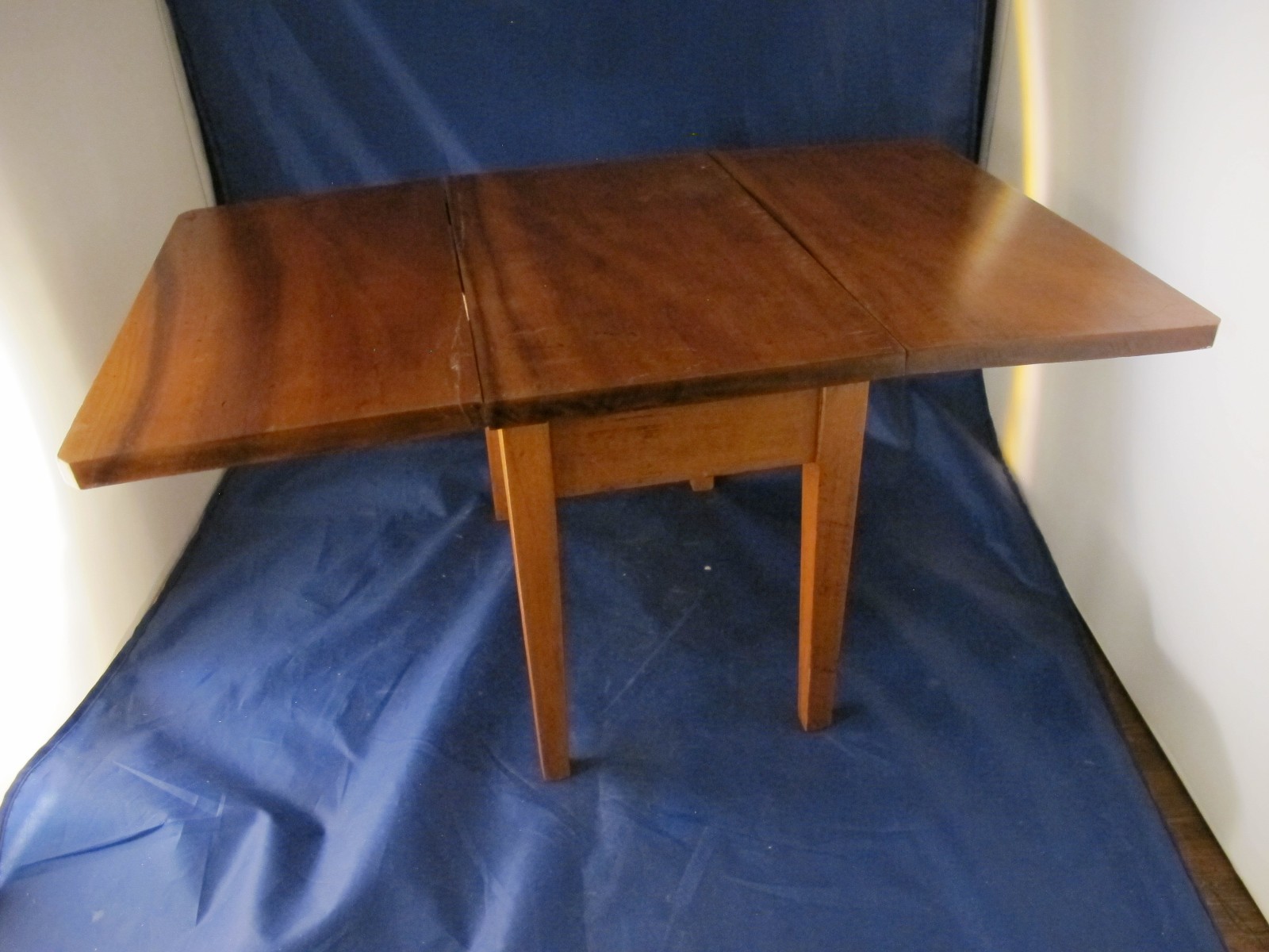 vintage wood salesman sample drop leaf table (folk art ?)