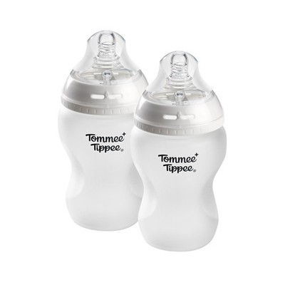 Tommee Tippee Silicone Coated Glass Baby 1 Count (Pack of 2), 9 Ounce Clear