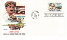 Stamps Aviation FDC 1980 Glenn Curtiss Aviator Pioneer USA