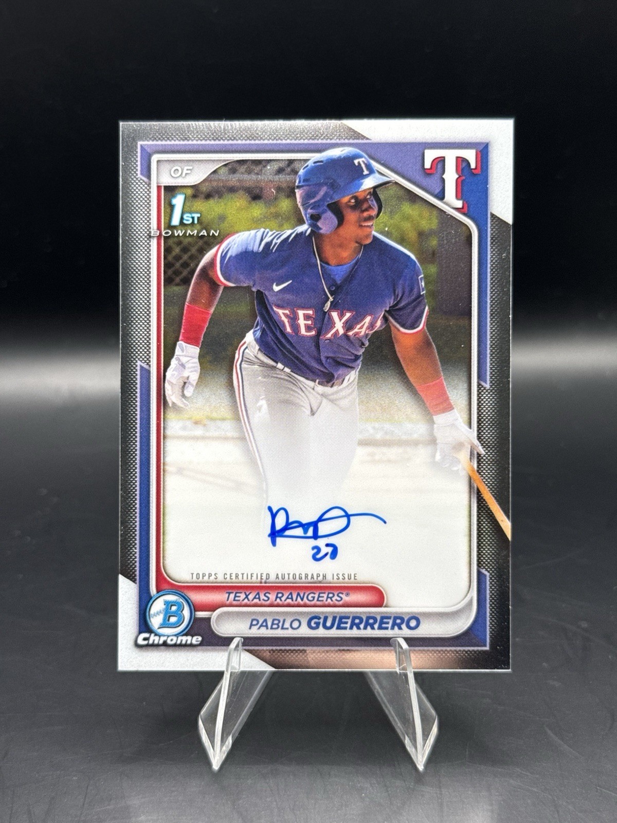 2024 Bowman Chrome Pablo Guerrero 1st Auto CPA-PG Rangers