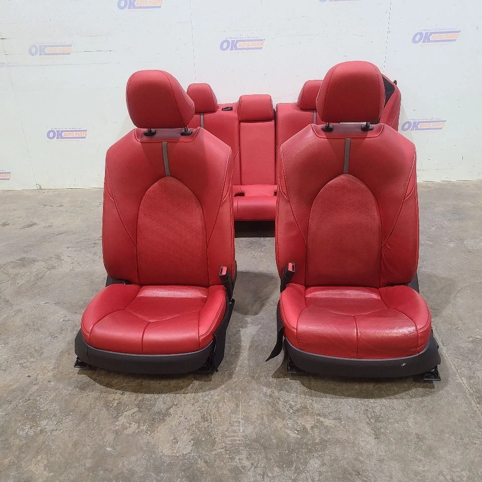 19 2019 TOYOTA CAMRY XSE COMPLETE RED LEATHER INTERIOR SEAT SET Foto 3 de 4