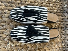 And/Or Slip On Zebra Leather Flat Mules Uk Size 6 BRAND NEW Without Tags