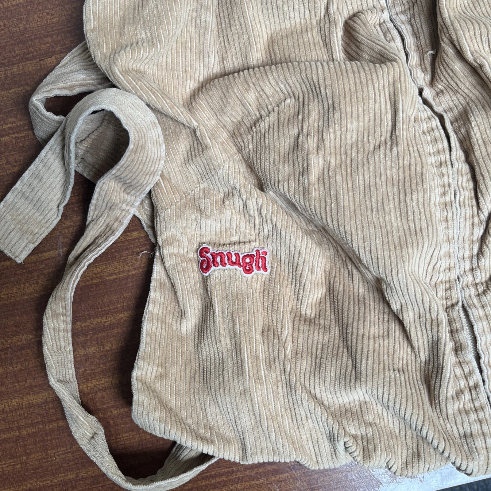 Original Vintage Snugli Baby Carrier Corduroy Handmade Colorado Tan Original
