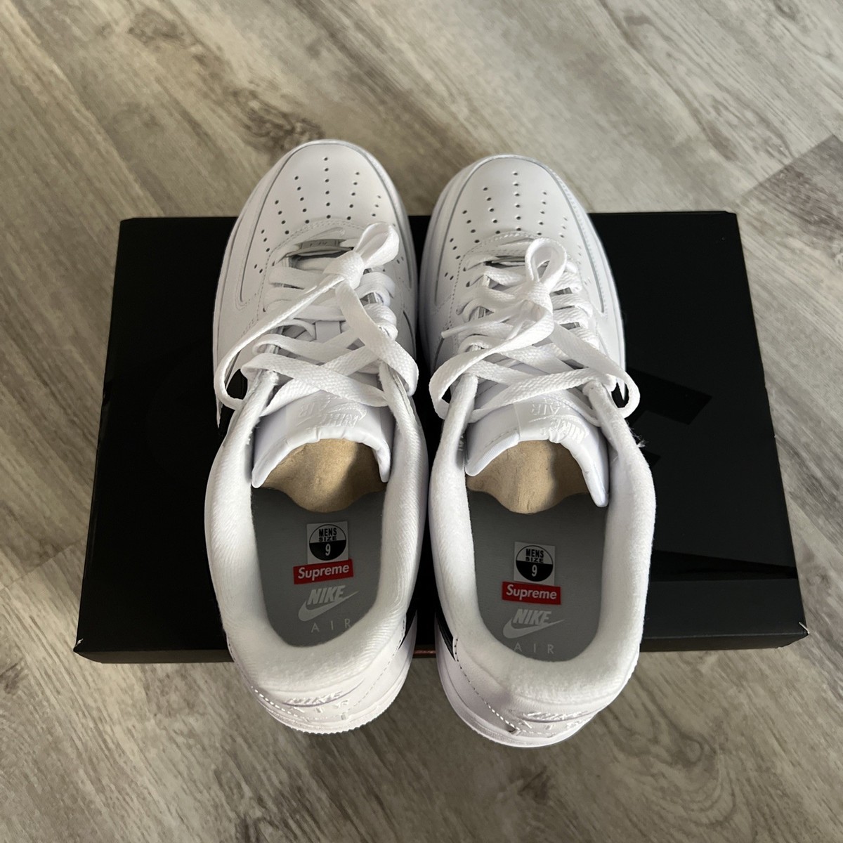 CU9225 102 Nike Air Force 1 Low Supreme White Black 2025 Size 9 M